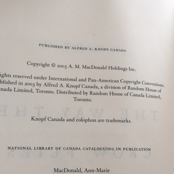 Ann-Marie Macdonald The Way the Crow Flies - Picture 8 of 8